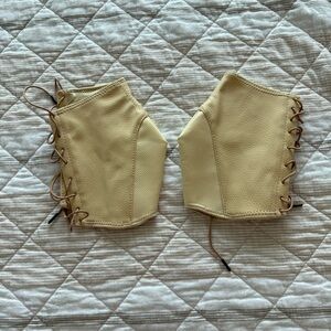 Pleaser Lace-Up Ankle Boot Covers in Pale Yellow